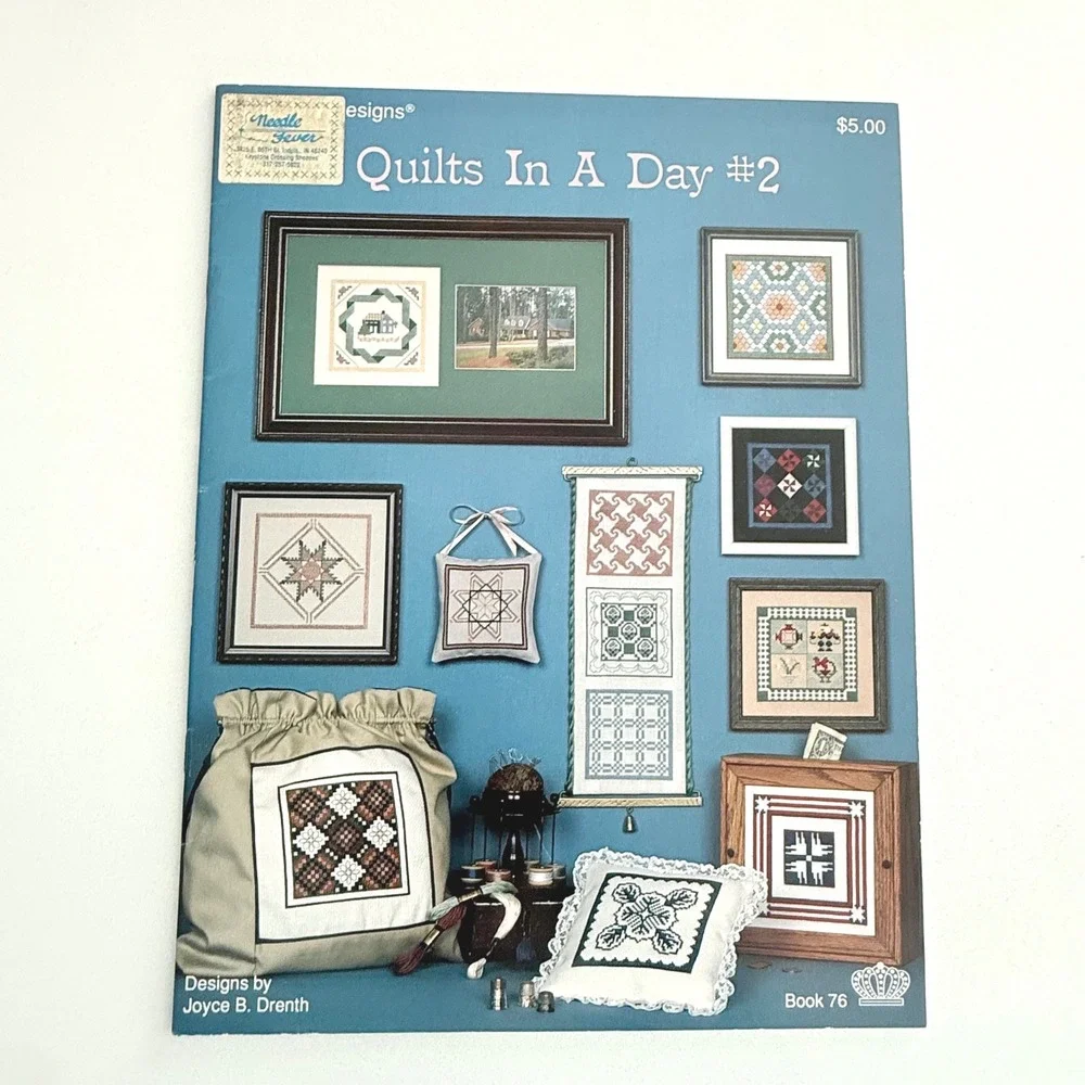 Lot of 3‎ Vintage Quilt Cross Stitch Pattern Books Sampler Primitive Decor